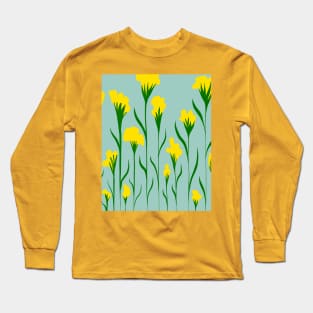 Yellow petal flowers print Long Sleeve T-Shirt